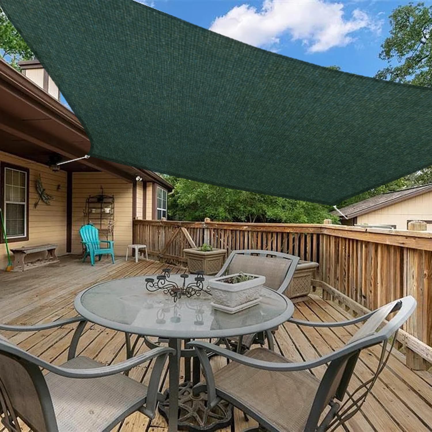 Infrange 5' X 19' Wrectangle Sun Shade Sails Canopy Uv Block For Patio Deck Pergola Yard Lawn Outdoor Activities (Green)