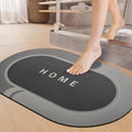 SITTELLA 1 Piece (3.5mm) AntiSkid Water Soaking Oval Home Print Rubber Mat, Water Absorbent Mat (40X60Cm) Grey