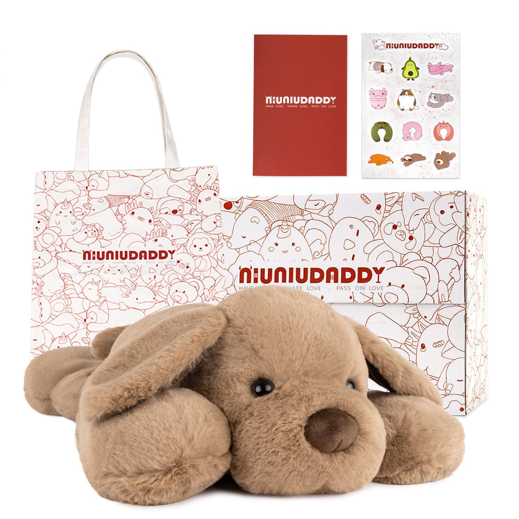 NiuniuDaddy Weighted Dog Stuffed Animals for Anxiety, 3.3lb Weighted Plush Dog Toys Pillowfort for Adults Kids Girls Boys, Large