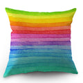 Moslion Rainbow Pillow Cover Summer Rainbow Stripes Cotton Linen Decorative Throw Pillow Case 18 x 18 Inch Standard Square Cushi