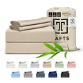 Tafts Bamboo Sheets King Size Bed Sheets 5 Piece Set, Pure 100% Organic Bamboo, 17” Deep Pockets - Luxuriously Soft, Silky Smooth, Cooling, Double Stitched, Lifetime Quality Guarantee (Beige)