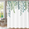 YiarTaan Shower Curtain, Fabric Shower Curtain for Bathroom Waterproof Sage Green Shower Curtains Washable Watercolor Leaves on 
