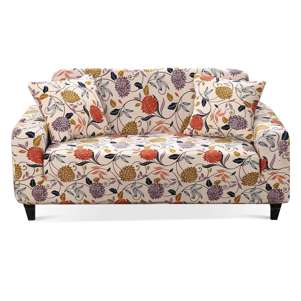 Lamberia Printed Sofa Cover Stretch Couch Cover Sofa Slipcovers For 3 Cushion Couch With Two Pillow Cases (Vine Flower, Sofa-3 Seater)