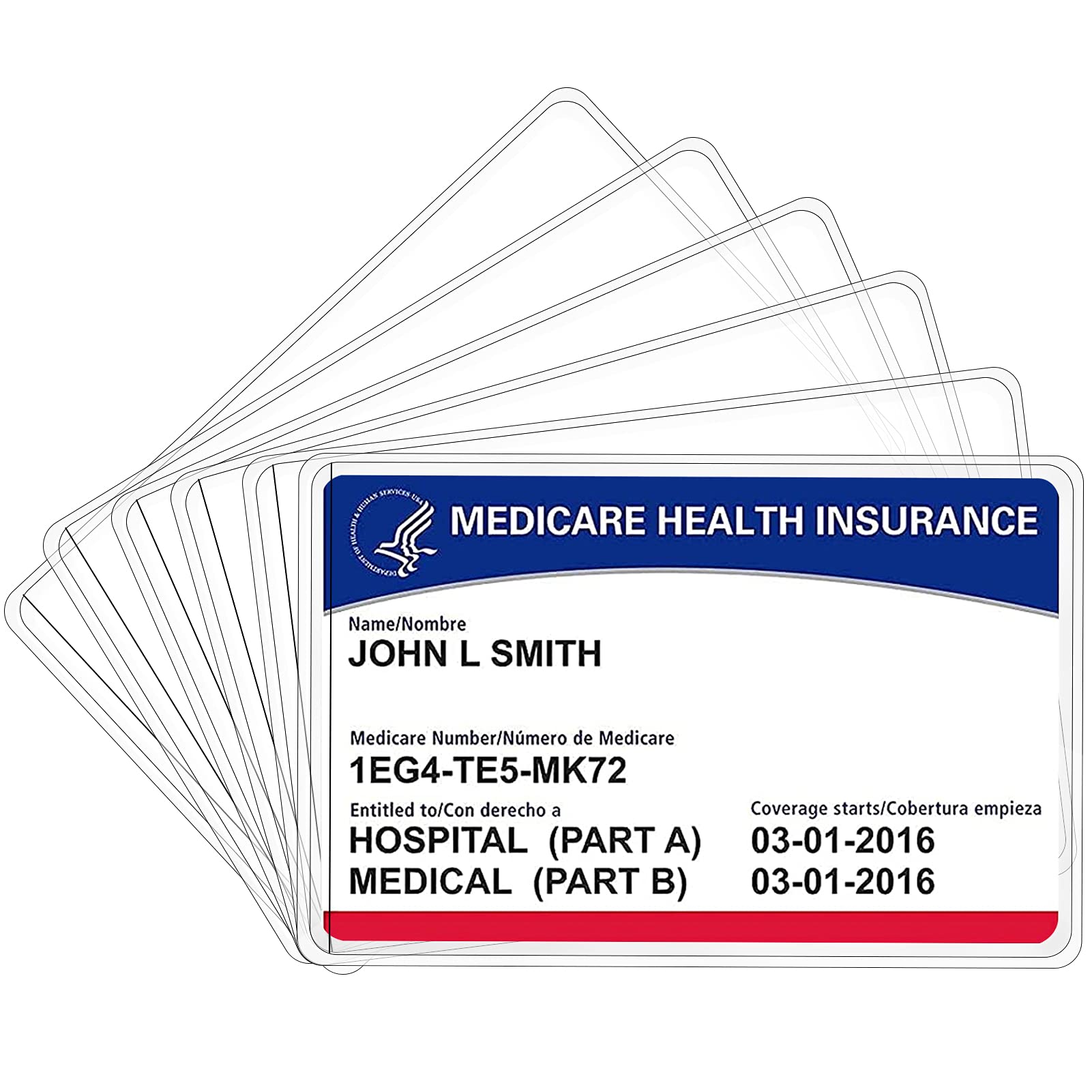 6 Pack New Medicare Card Holder Protector Sleeves,12Mil Clear Pvc Waterproof Medical/Credit Card, Business/Social Security Card