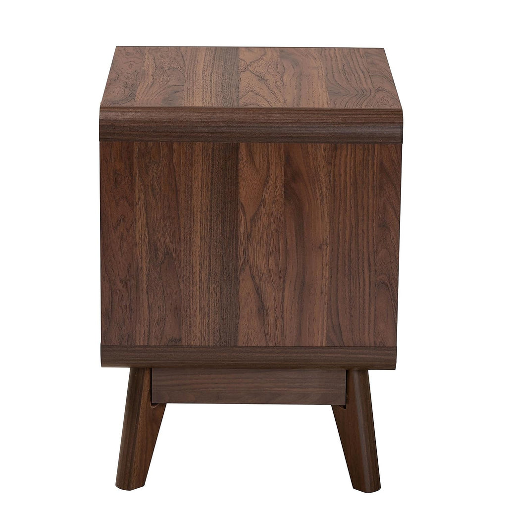 Baxton Studio Markell 18.9-inch W x 15.7-inch D Nightstand with 2 Drawers, Walnut Brown (233-13271-HIT)