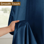 Dwcn Navy Blue Blackout Velvet Curtains 96 Inches- Refresh Bundleable Heavy Duty Thermal Insulated Noise Absorb Grommet Window P