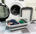 SAMMART Set of 2 Collapsible Plastic Laundry Basket  Foldable Pop Up Storage Container/Organizer  Portable Washing Tub  Space