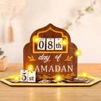 Seeloowy Ramadan Advent Calendar With Led Light Wooden Countdown Calendars Decorations For Home, 30 Days Til Eid 2024, Ramada Gi
