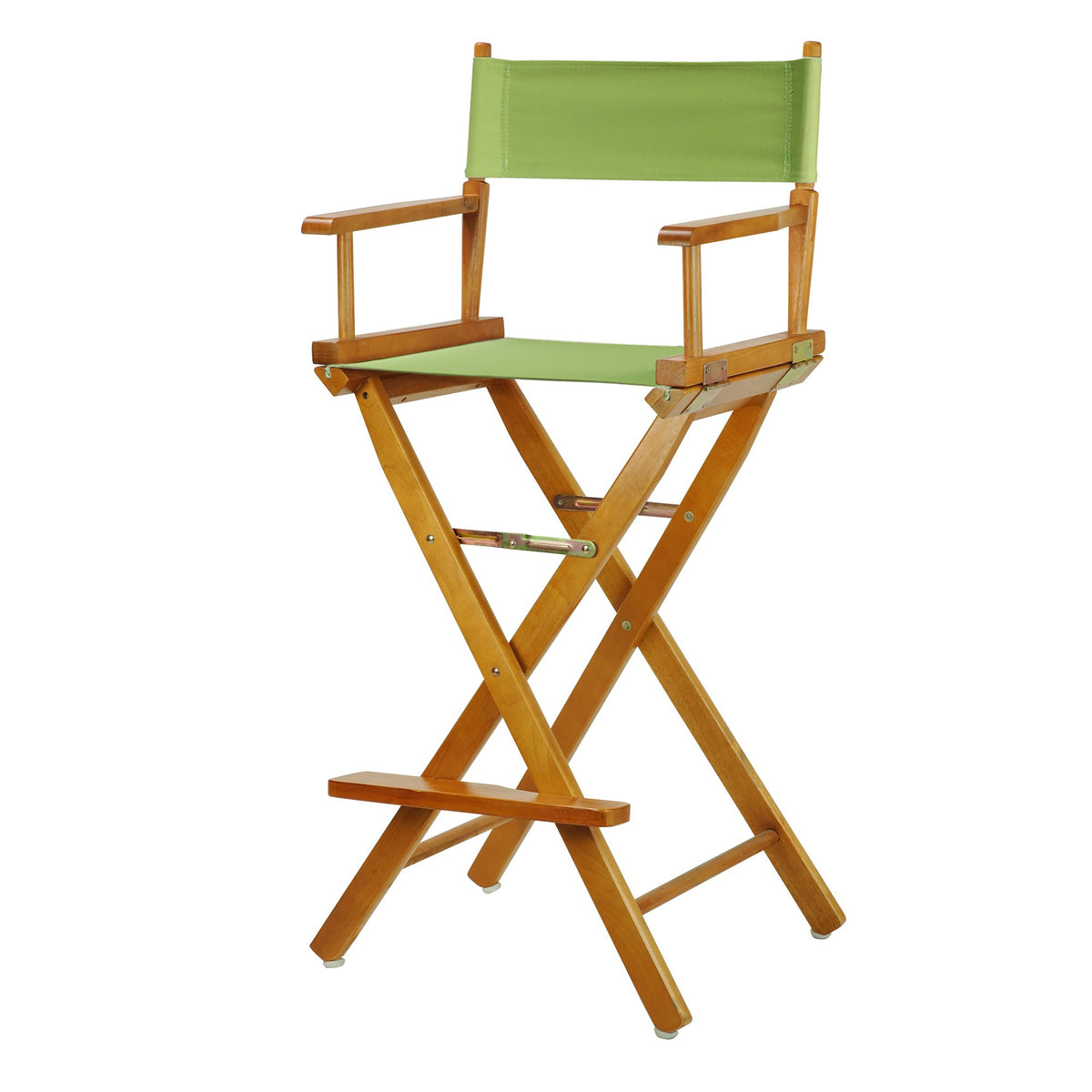 Casual Home 230-05/021-72 Honey Oak Frame-Lime Green Canvas Director Chair 30&quot; - Bar Height Oakframe