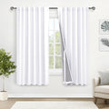 Xwzo 100% Blackout Curtains 63 Inches Length With Tiebacks- Thermal Insulated Double Layer Window Drapes With Black Liner For Be