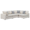 Coaster Serene 4-Piece Modern Fabric Upholstered Sectional in Beige