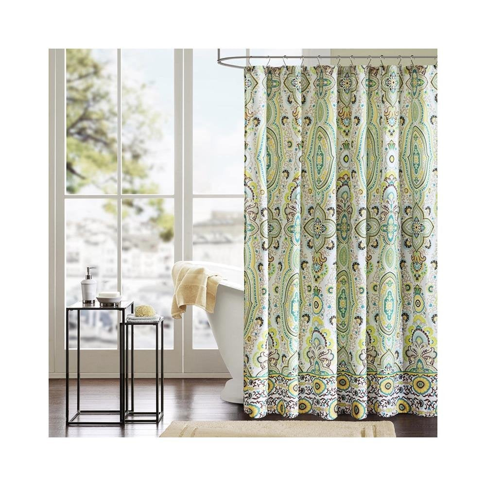 Intelligent Design Printed Cute Youth Bathroom Shower Curtain Mildew Resistant Quick Dry Modern Looking Bath-Curtain, 72X72, Tas