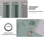 Miulee Linen Blackout Curtains And Drapes 100% Room Darken Thermal Insulated Grommet Window Panels With Coating 2 Pcs W 42 X L 84 Inches Seafoam Green