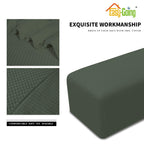 Easy-Going Stretch Ottoman Cover Folding Storage Stool Furniture Protector Soft Rectangle Slipcover With Elastic Bottom(Ottoman X-Large,Olive Green)