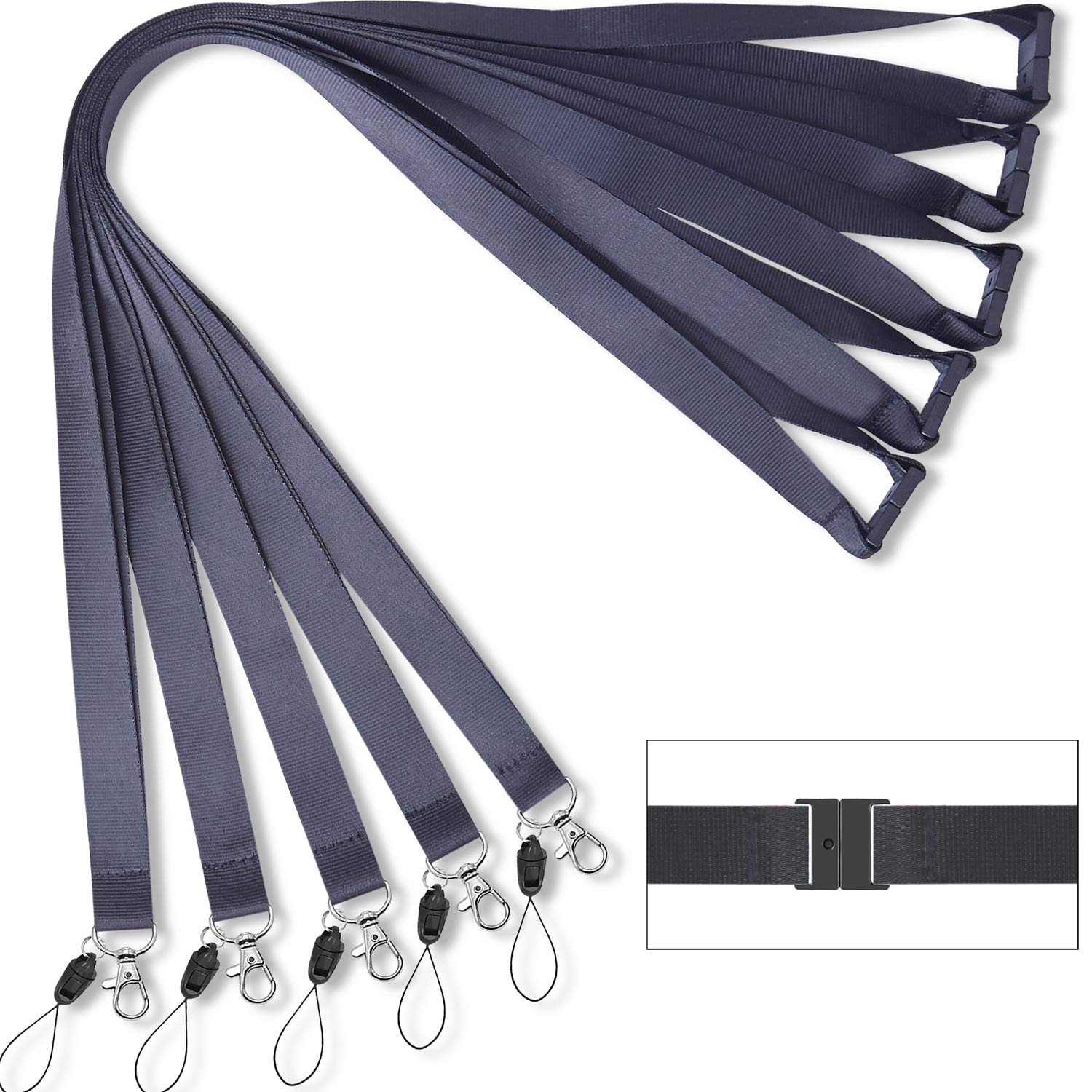 Id Lanyards Black For Id Badges Holder Black Safety Breakaway Lanyards For Keys Women Men Cruise Id Lanyard Neck Office Card Hol