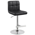 Coaster Adjustable Bar Stool 29" Black and Chrome 102554