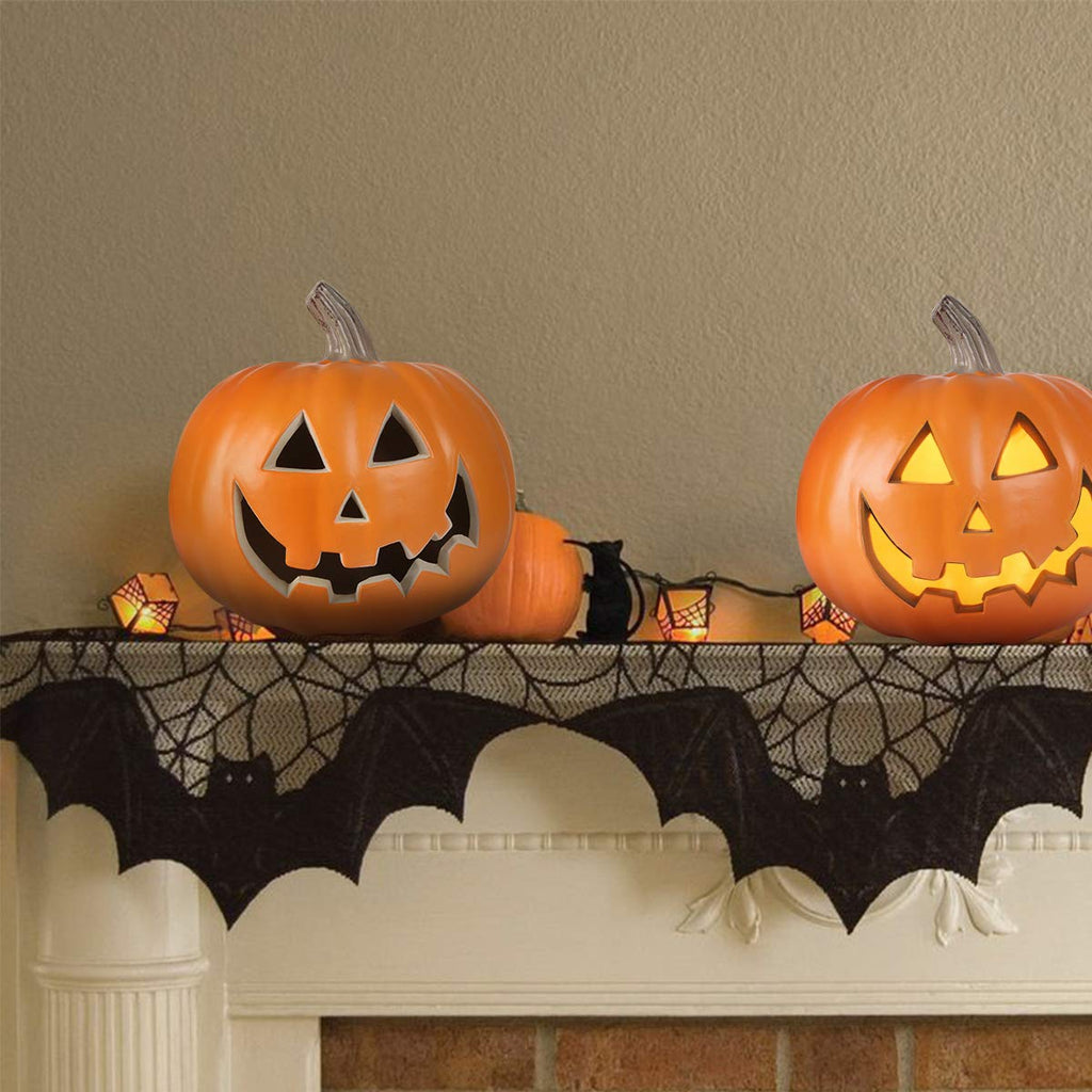 Halloween Pumpkin Jackolantern - Jack O Lantern Decorations For Halloween - Round Lightened Pumpkin For Front Porch, Party, Fron