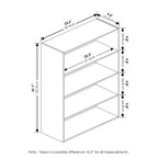 Furinno Pasir 4 Tier Open Shelf, French Oak Grey