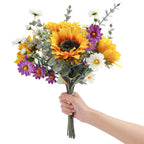 Cewor Artificial Sunflowers Bouquet Fake Flower Bouquet With Sunflowers For Bridal Bouquets Wedding Centerpieces Decor Party Tab