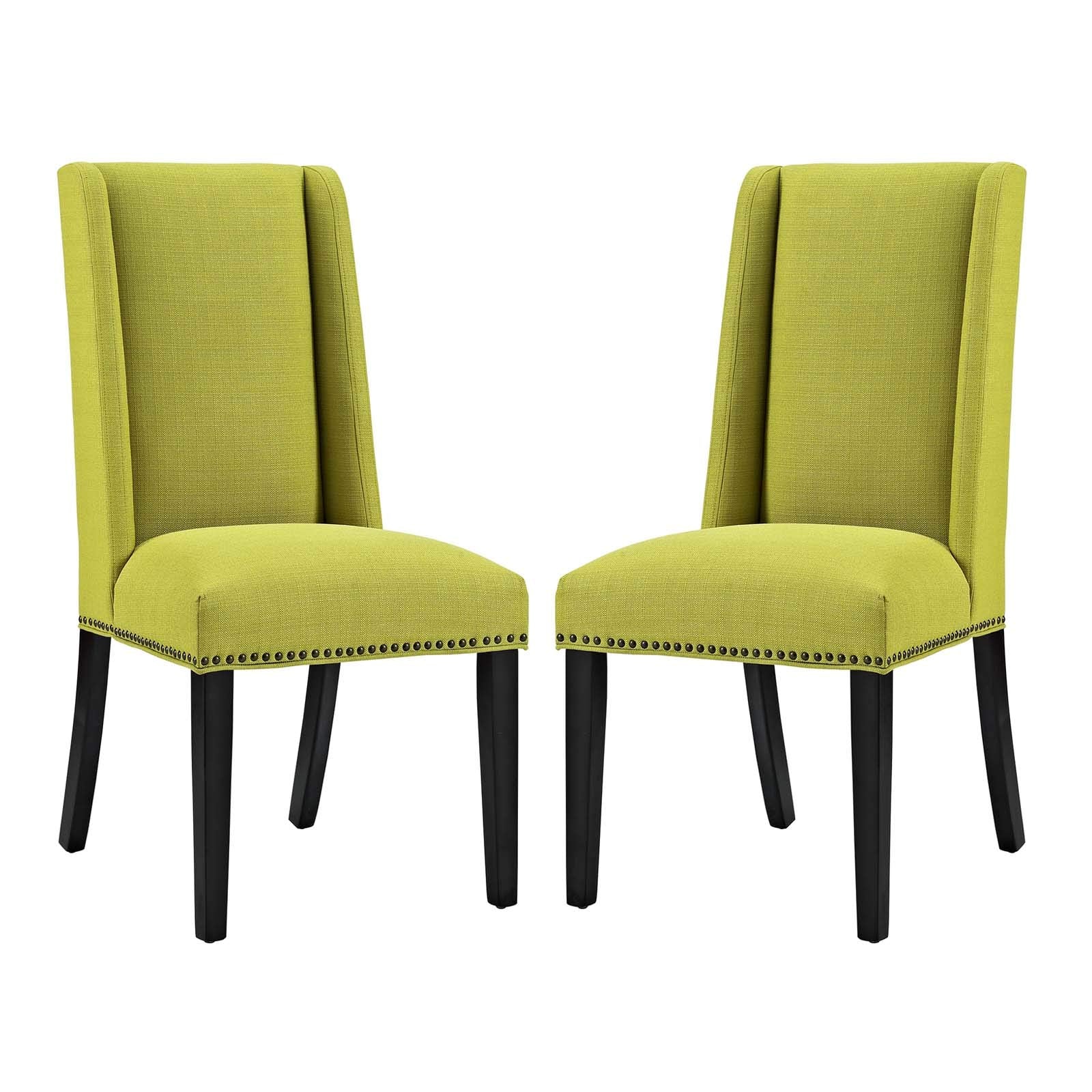 Modway Baron Fabric Set Of 2, Two Dining Chair, Wheatgrass