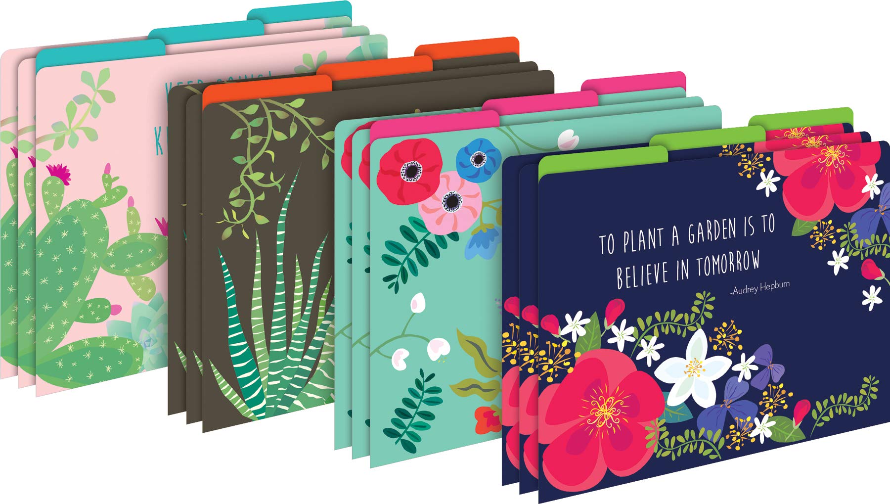 Barker Creek Petals & Prickles File Folders On 14Pt Stock, Set Of 12, Letter Size, 1/3 Cut Tabs, Home, School And Office Supplie