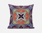 HomeRoots 18â€ Purple Orange Geo Tribal Suede Throw Pillow