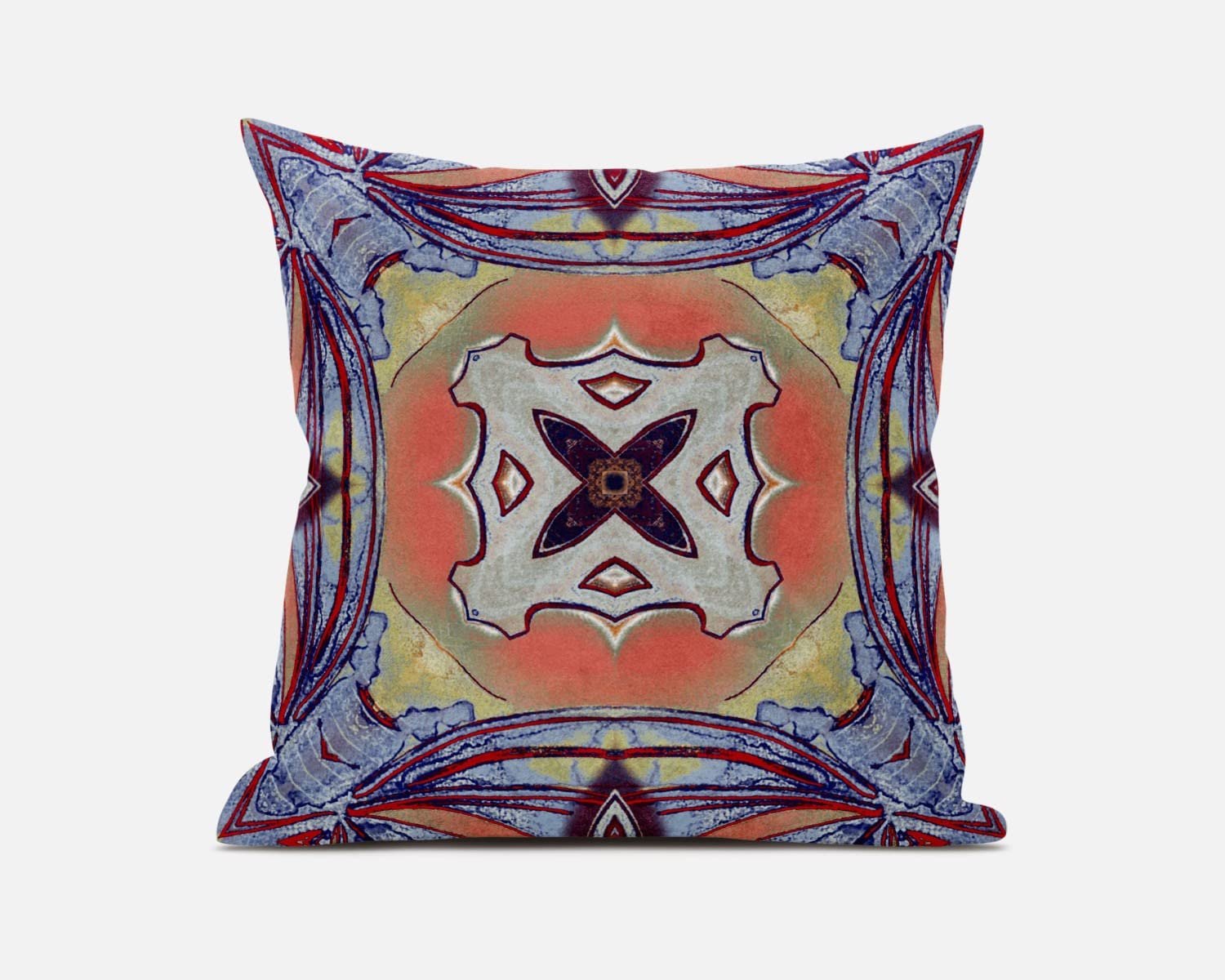 HomeRoots 18â€ Purple Orange Geo Tribal Suede Throw Pillow