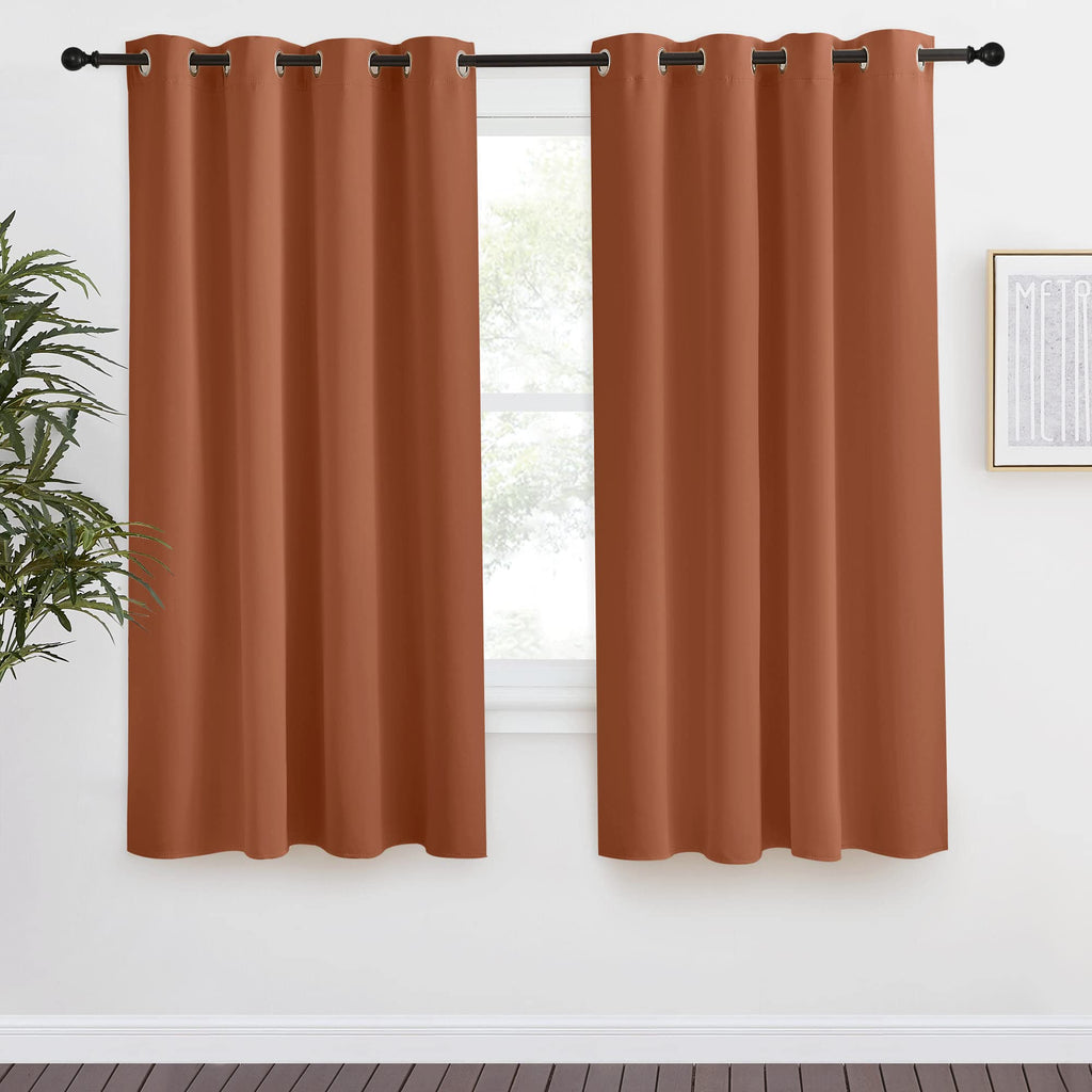 NICETOWN Halloween Blackout Burnt Orange Curtain & Drape, Burnt Orange, W55 x L68, 1 Panel, Room Darkening Light Blocking Window