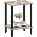 Tutotak End Table, Side Table, Nightstand, 2-Tier Storage Shelf, Sofa Table For Small Space, Living Room, Bed Room Tb01Bg034