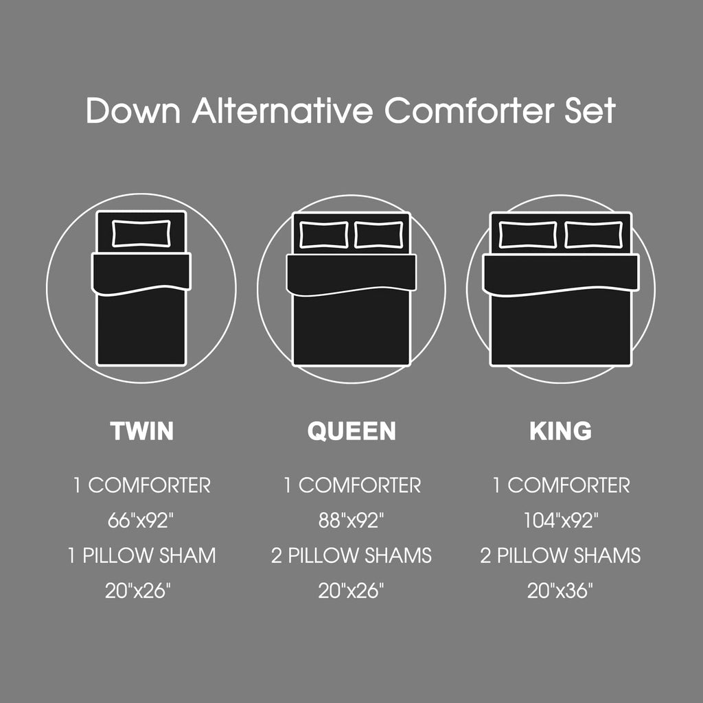Basic Beyond Queen Comforter Set - Grey Comforter Queen Set, Reversible Bed Comforter Queen Set For All Seasons, Charcoal Gray/G