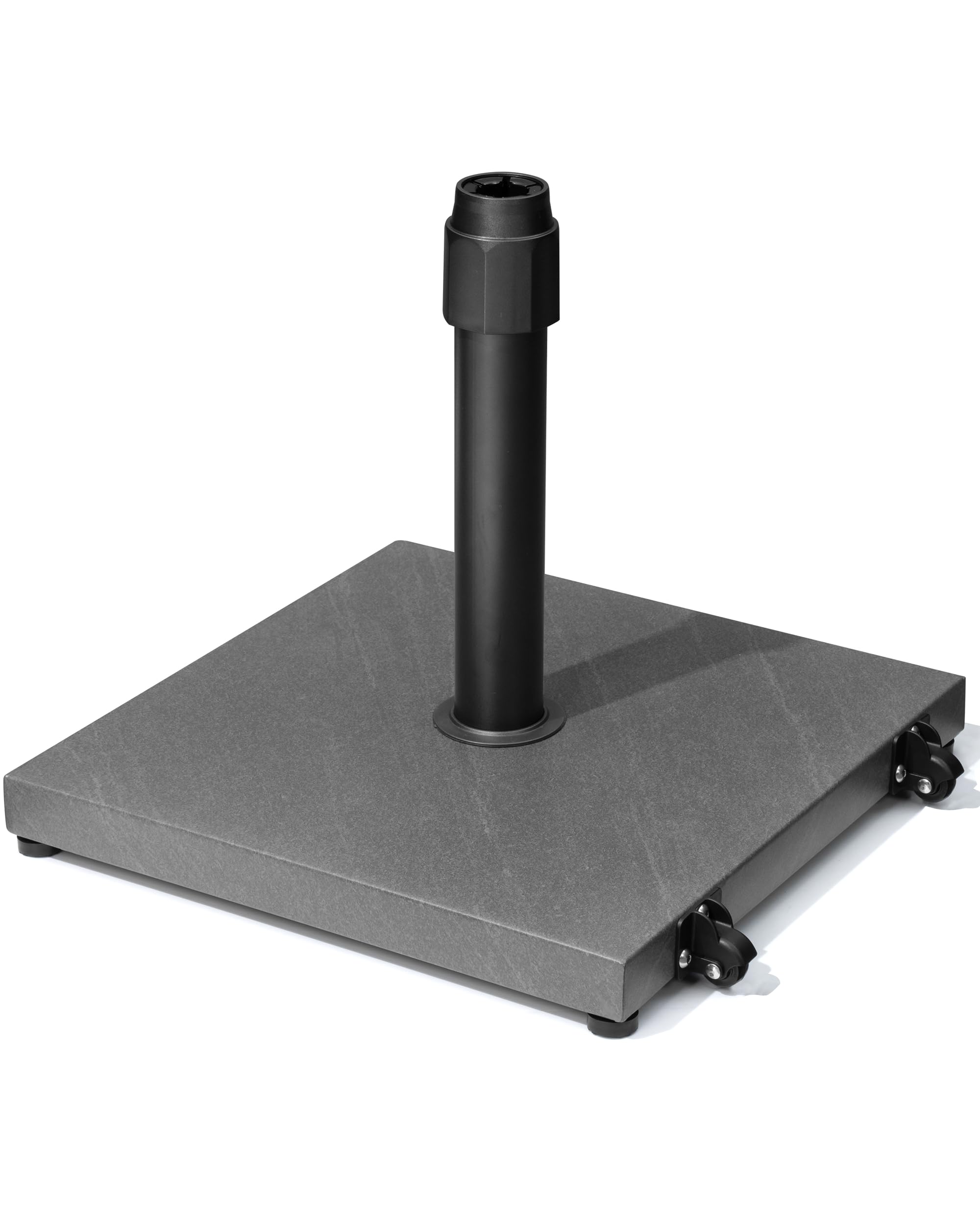 JOINHOM 45lbs Patio Umbrella Base - Heavy Duty Outdoor Patio Market Umbrella Stand for Deck with Rollers, Poolside, Balcony, Win