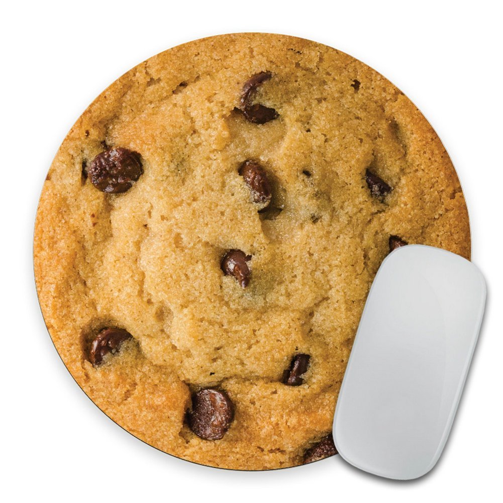 Pingpi Giant Chocolate Chip Cookie - Circle Mouse Pad - Rubber Mousepad - Funny - Coworker Present Teacher Present