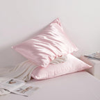 Ntbay 2 Pack Satin Standard Pillowcases For Hair And Skin, Luxurious And Silky Pillow Cases With Envelope Closure, 20X26 Inches, Light Pink