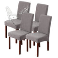 Genina Waterproof Dining Room Chair Covers Stretch Parsons Chair Slipcovers For Dining Room Kitchen Chair Protector Cover, Removable, Washable (4, Pattern1-Light Gray)