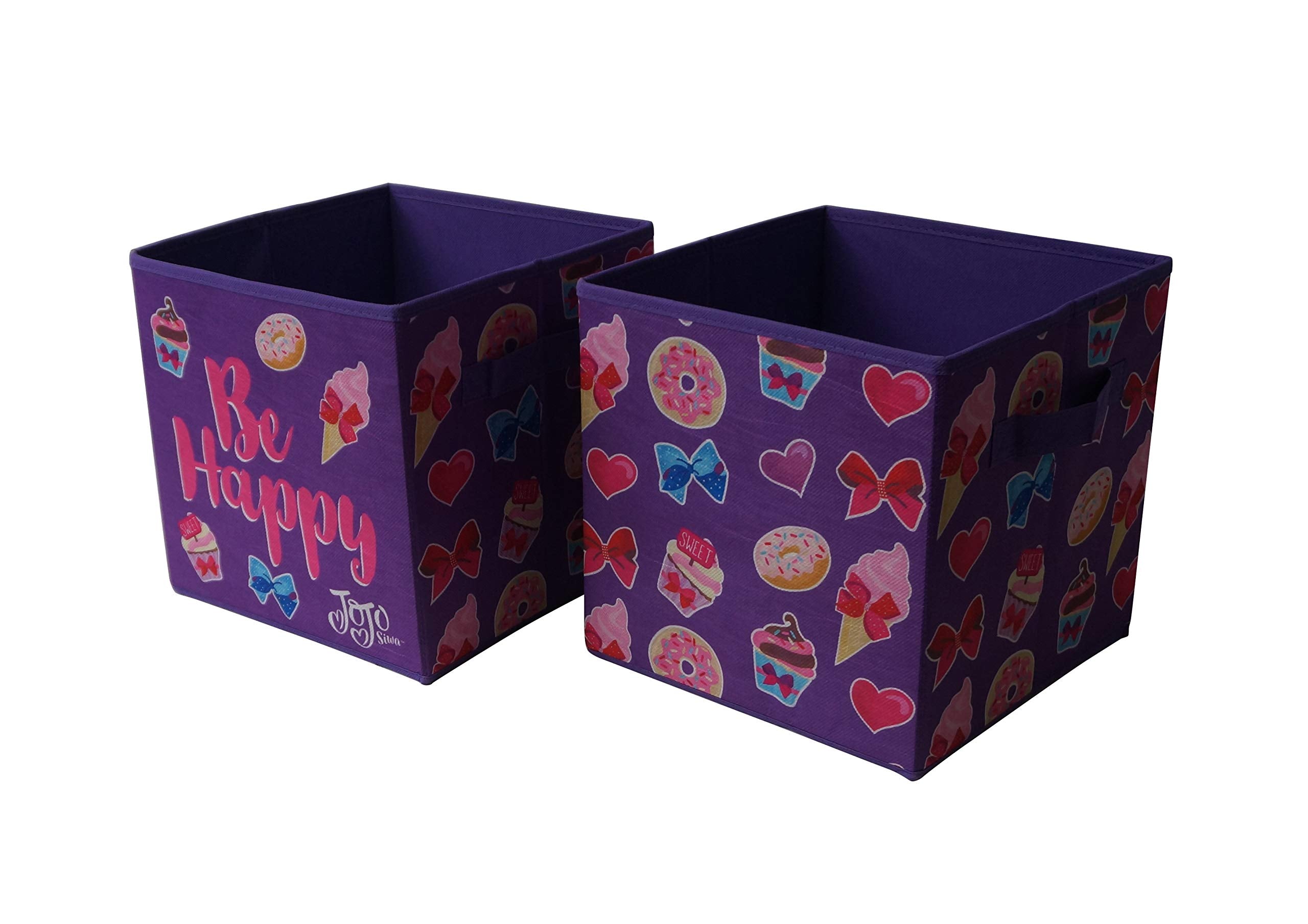 Idea Nuova JoJo Siwa Set of 2 Durable Storage Cubes with Handles
