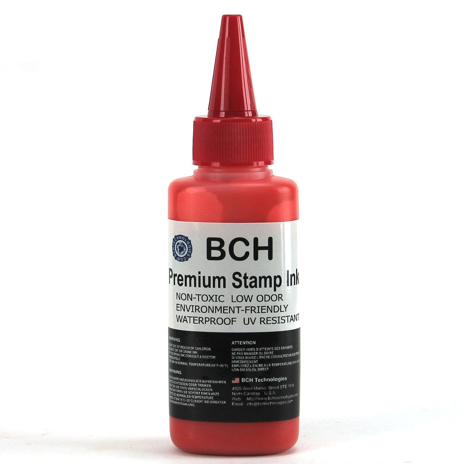 Stamp Ink Refill By Bch - Premium Grade - 2.5 Oz (Red)