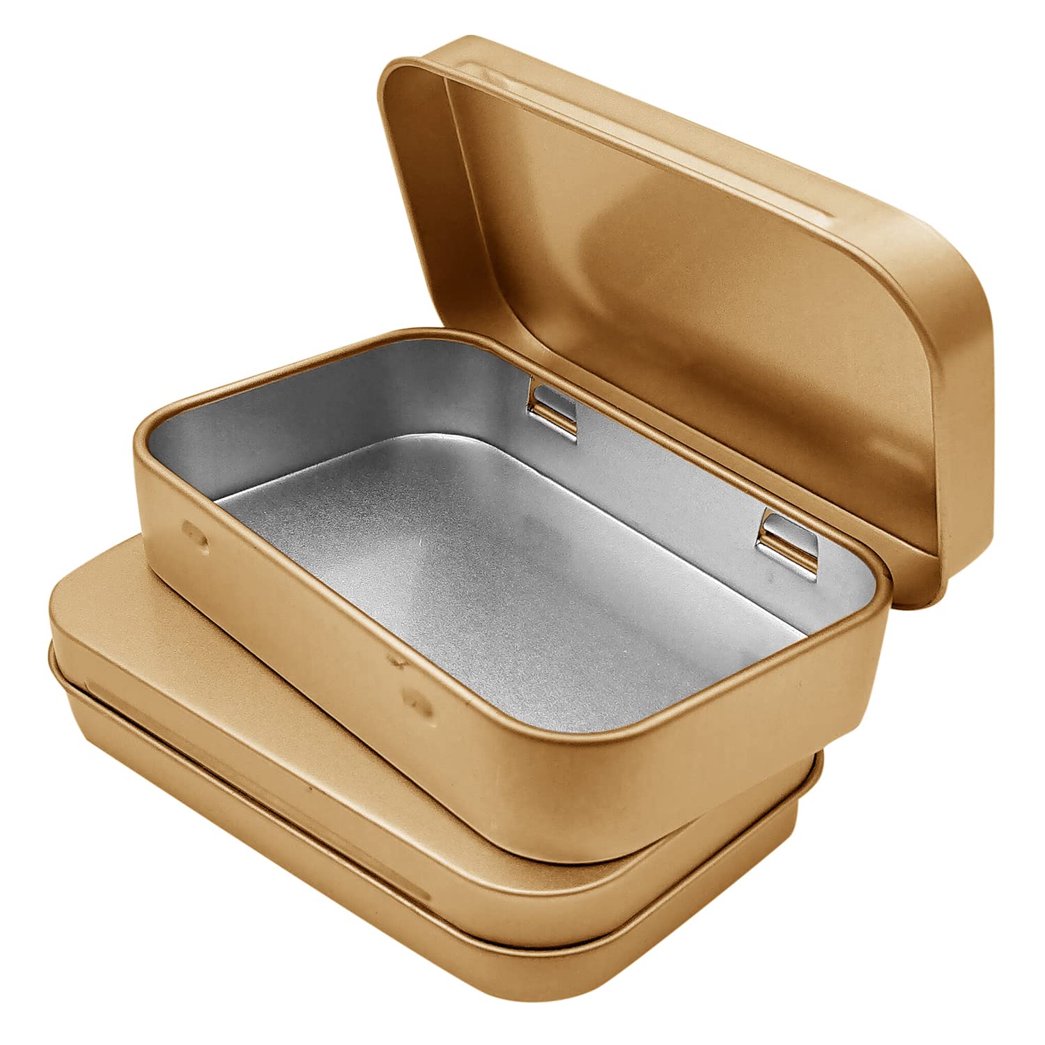 6 Pcs Metal Hinged Tin Box Container Mini Portable Small Storage Container Kit with Lid for Home Storage 3.7 x 2.3 x 0.8 Inch, G