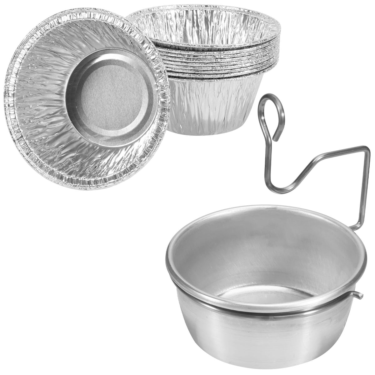 Grill Grease Cup With Clip For Char-Broil/ Kenmore Grease Tray Replacement, Grill Grease Tray With 10 Pack Aluminum Foil Liner F
