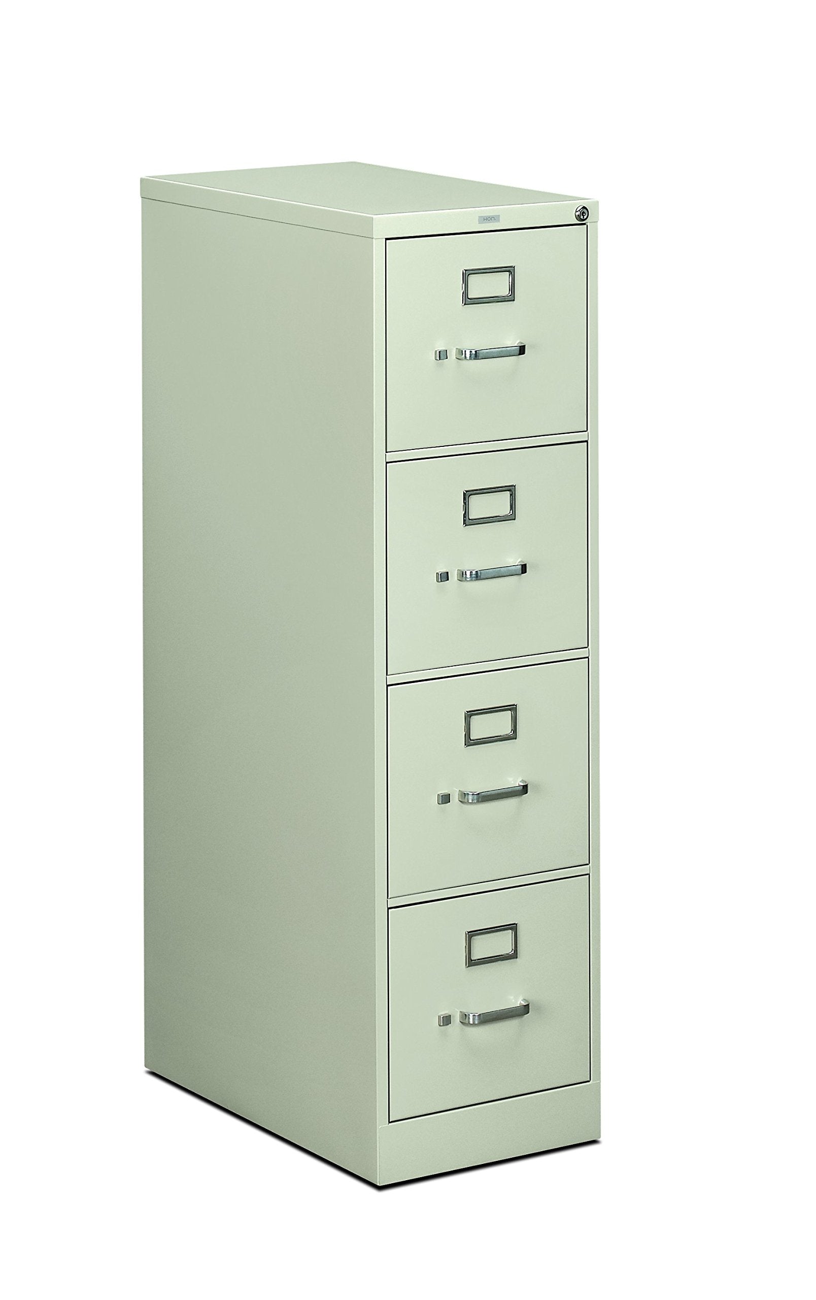 HON 4-Drawer Letter File - Full-Suspension Filing Cabinet with Lock, 52 by 25-Inch Light Gray (H514)
