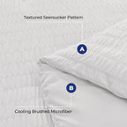 Hymokege White Full Size Comforter Sets Seersucker 7 Pieces, All Season Luxury Bed In A Bag For Bedroom, Bedding Set With Comfor