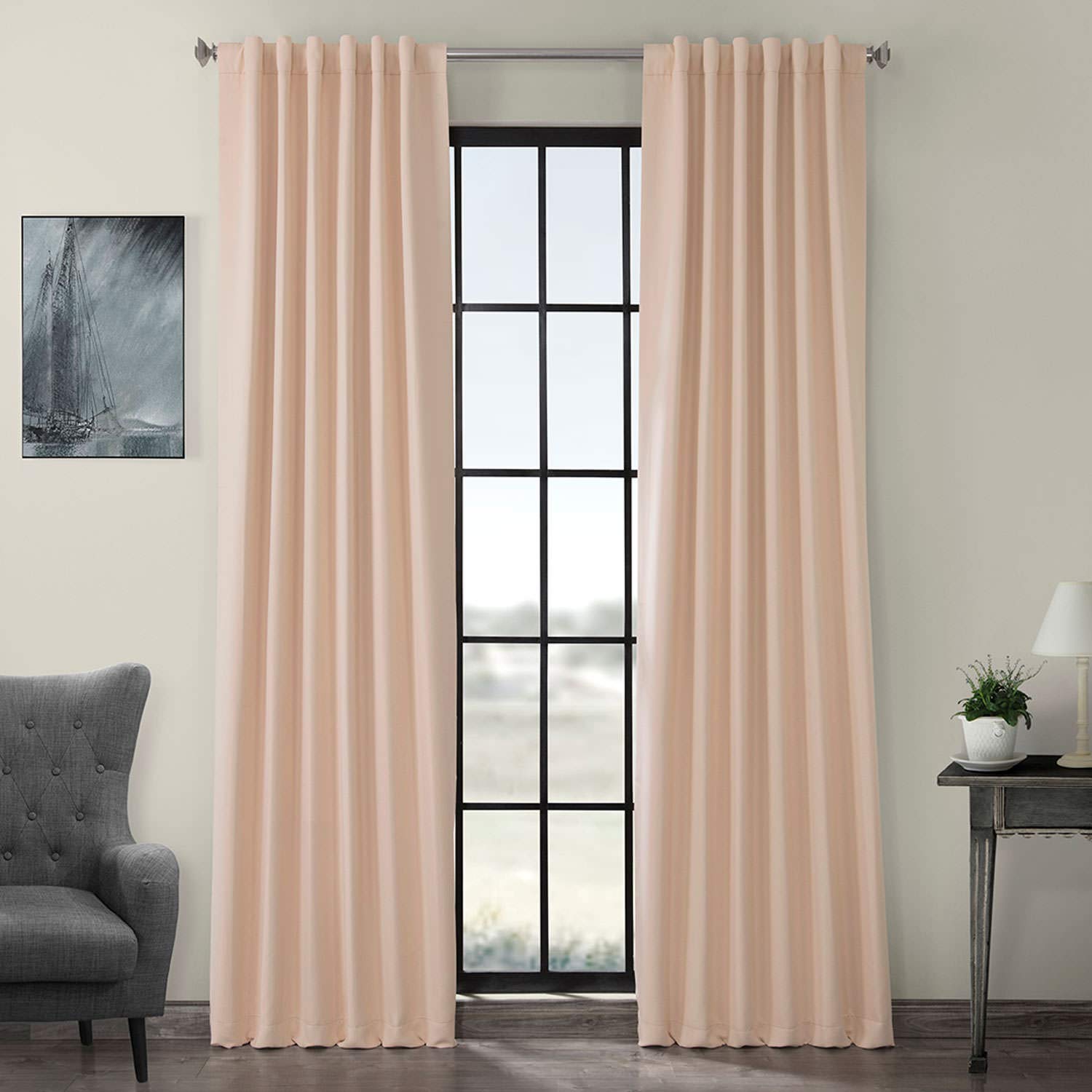 HPD Half Price Drapes Room Darkening Curtains 120 Inches Long for Bedroom & Living Room (1 Panel), 50 X 120, Bellini Peach