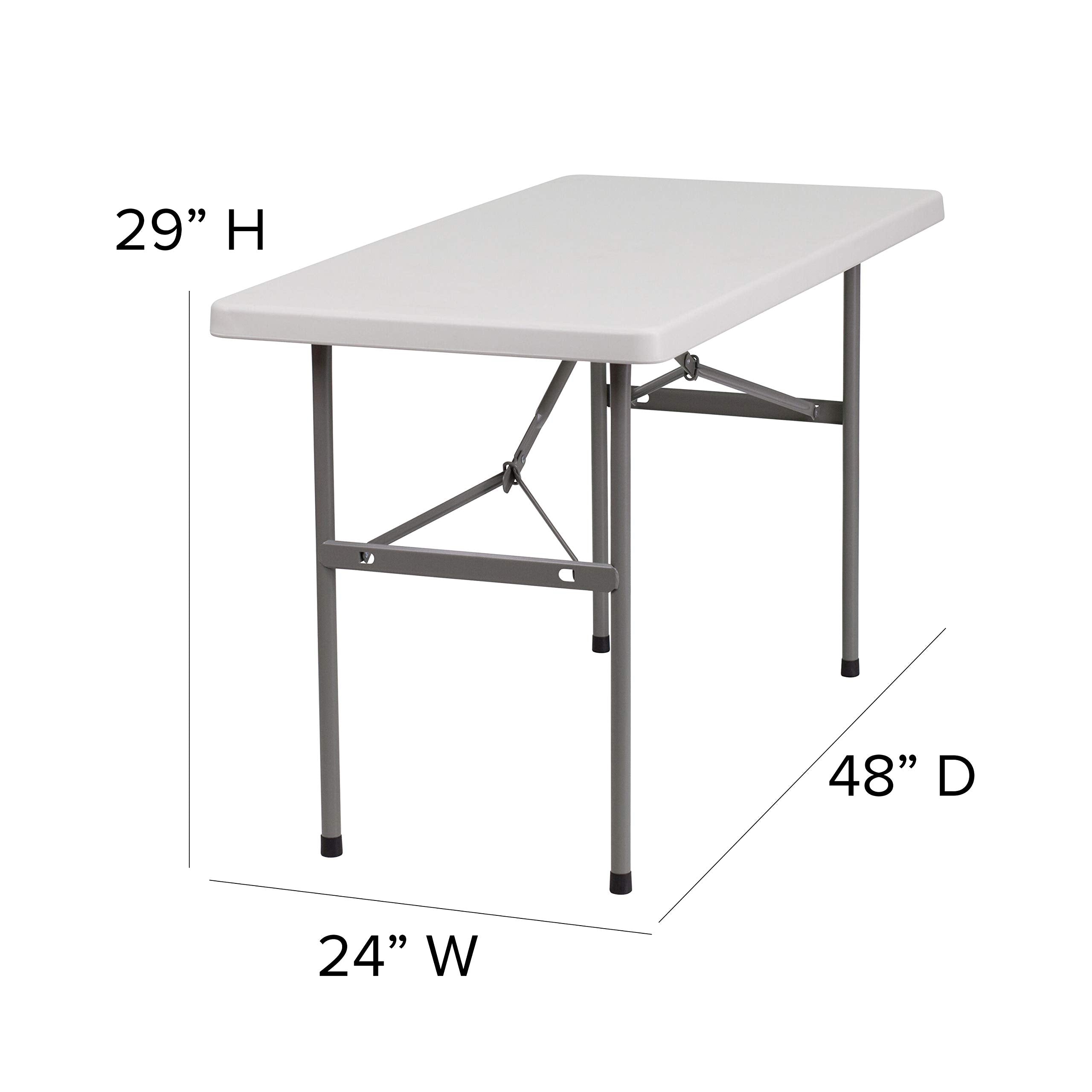 Flash Furniture Kathryn 4-Foot Granite White Plastic Folding Table