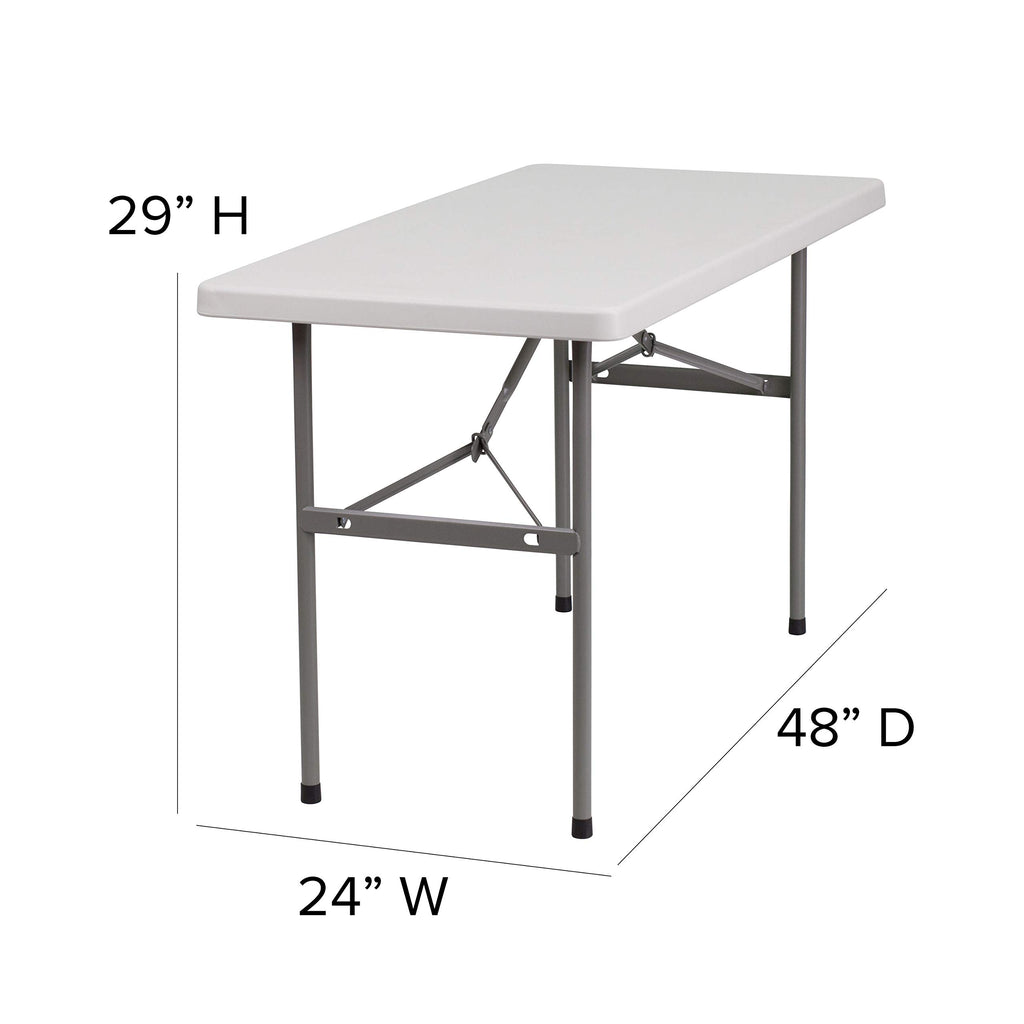 Flash Furniture Kathryn 4-Foot Granite White Plastic Folding Table