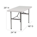 Flash Furniture Kathryn 4-Foot Granite White Plastic Folding Table