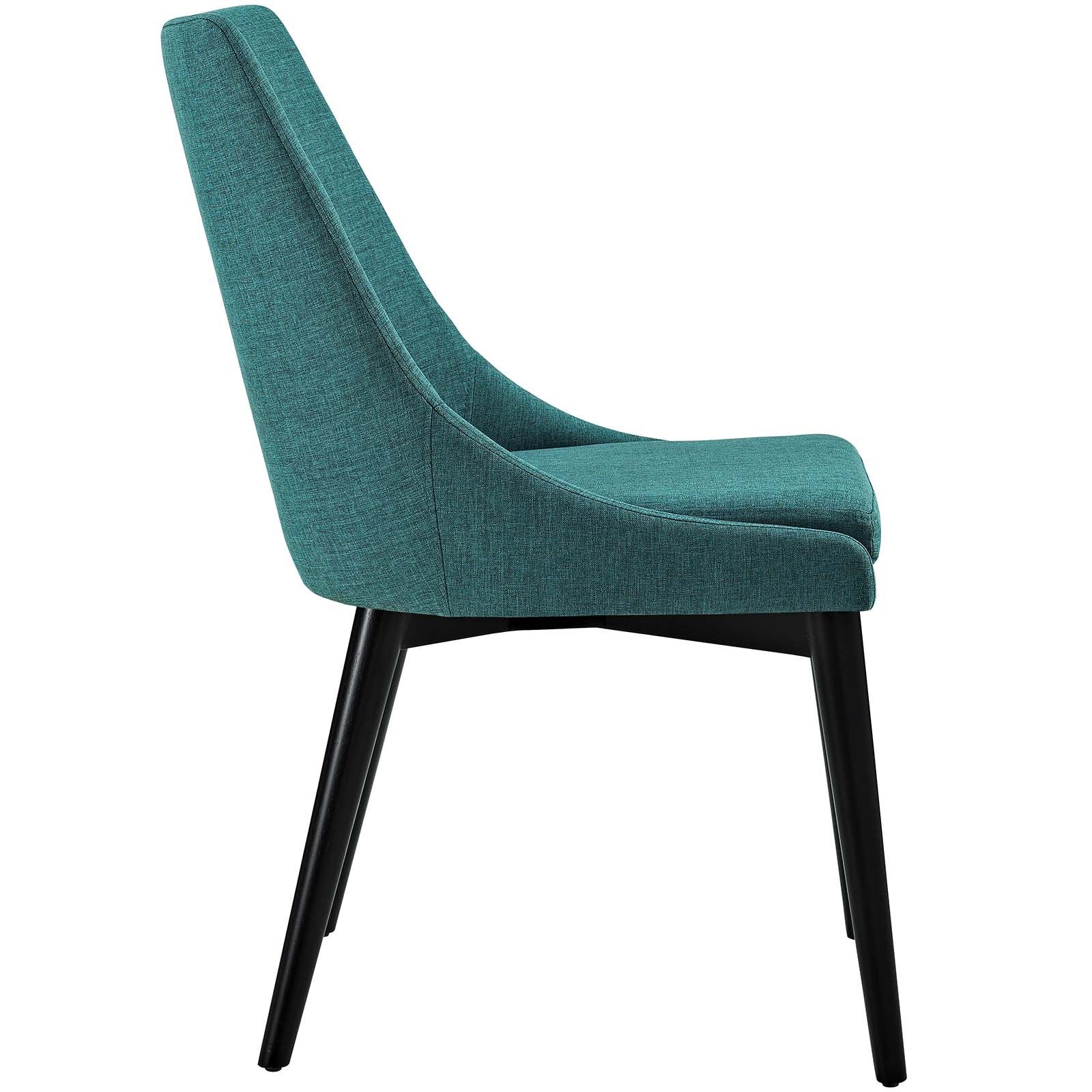 Modway Viscount Mid-Century Modern Upholstered Fabric Kitchen And Dining Room Chair In Teal