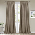 Stangh Velvet Curtains 90 Inches Long - Camel Beige Room Darkening Privacy Protect Window Treatment Luxury Heavy Thick Door Drap