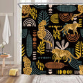 CCXTCZ Leopard Palm Leaves Shower Curtain Boho Cheetah Tropical Wildlife African Animal Abstract Geometric Minimalist Neutral Mo