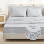 Litanika Queen Comforter Set Light Grey - 7 Pieces Bed In A Bag Queen Beddding Comforter Sets, Solid Lightweight Bed Set With Co