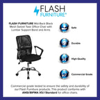 Flash Furniture Mid-Back Black Mesh Swivel Task Chair With Chrome Base