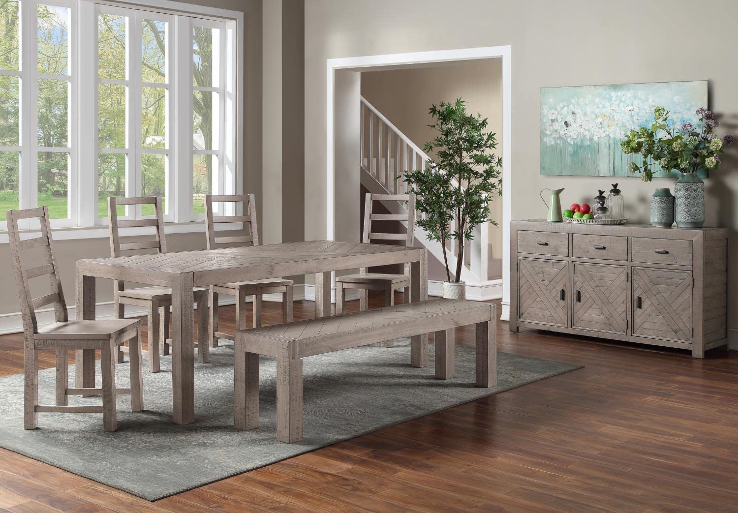 Steve Silver Auckland Bench with Weathered Grey Finish AK500BN